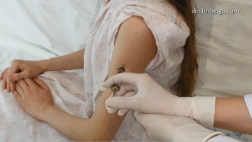 intramuscular injection into the arm